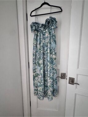 Mango Floral Sundress in Blue, Green and Cream NWT maxi